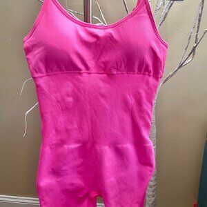 Pink Yoga Romper Bike Unitard